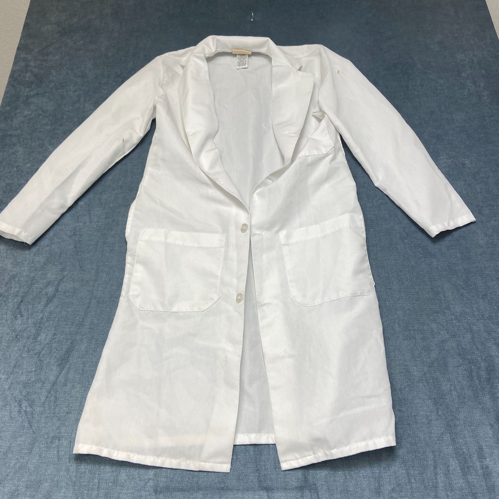 Red Kap Lab Coat Mens XS White Medical Nursing Exterior Pockets Button Front